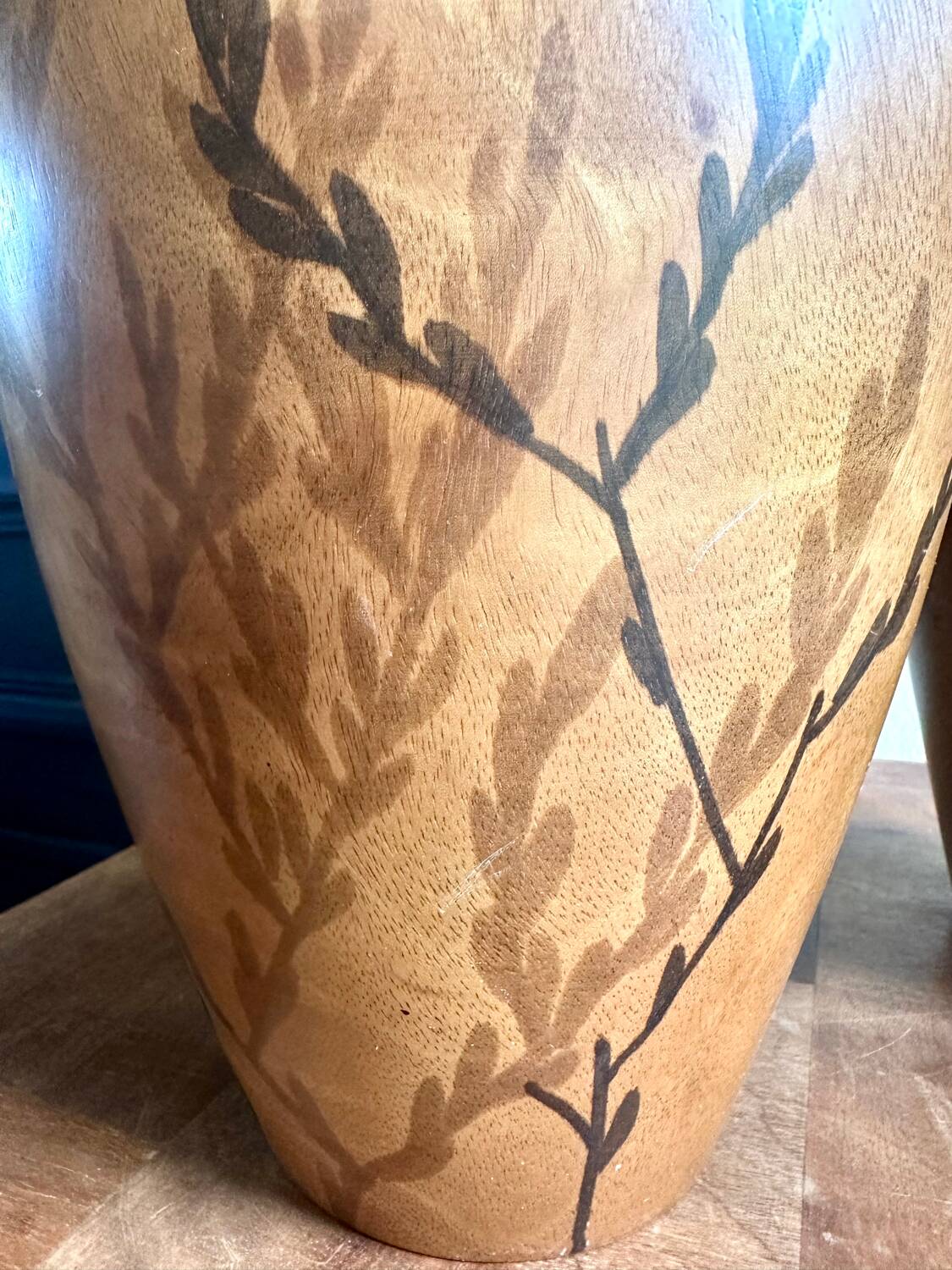 Pair of wooden vases