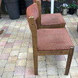 Armchair and 2 Baumann chairs in vintage velvet
