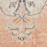 Faded Salmon Vintage Large Antique Rug For Living Room, 261x350 Cm