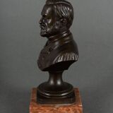 Bronze bust of Pasteur 19th century with chocolate patina on marble base