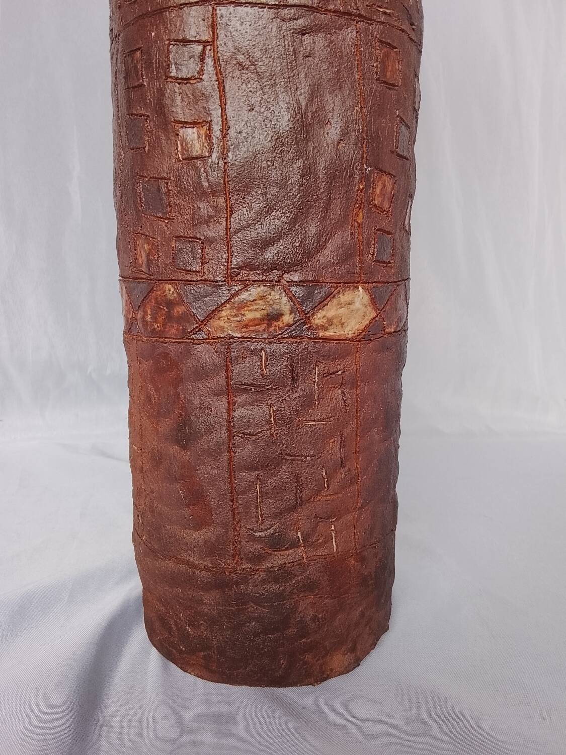 Terracotta vases with tribal decoration