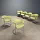 Chaises vintage Saporiti design Vittorio Introini en tissu années 1970