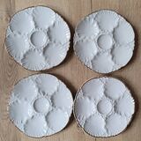 La Redoute x Selency set de 4 assiettes à huitres blanches dorées
