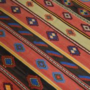 6x9 Blue & Red Details Kilim Rug,Modern Mid Century,Wool Area Rug,175x261Cm