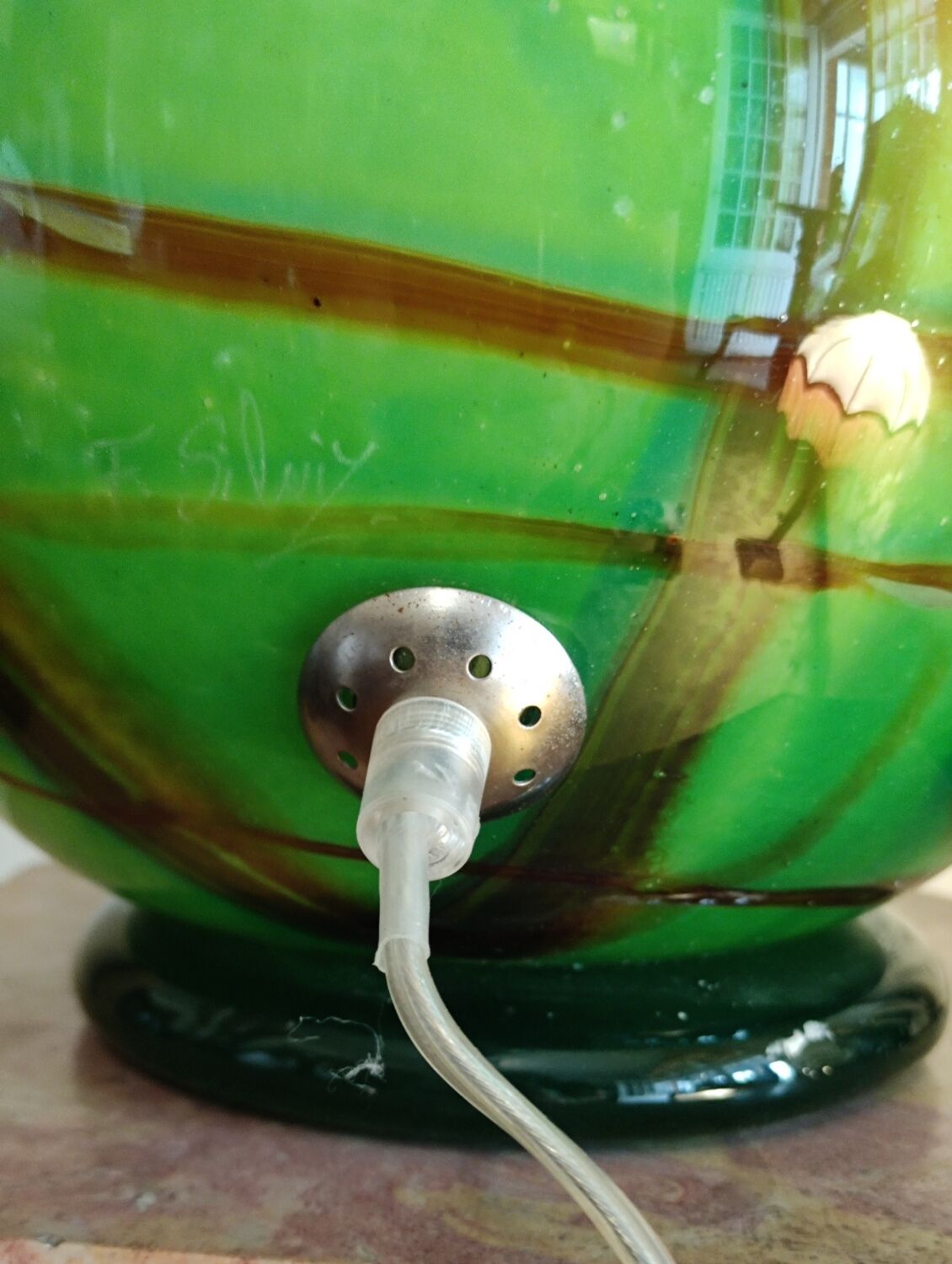 Lamp ball glass Murano/Italy/signed F. Silviy