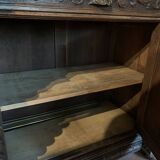 Half buffet-silver cabinet with 2 sections in the neo-Renaissance style, Henri II