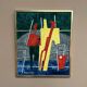 Original Swedish Oil on Canvas – “Abstract Composition” by M. Hulander