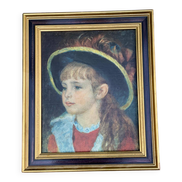 Tableau peinture huile sur toile reproduction Auguste Renoir fillette 30x36