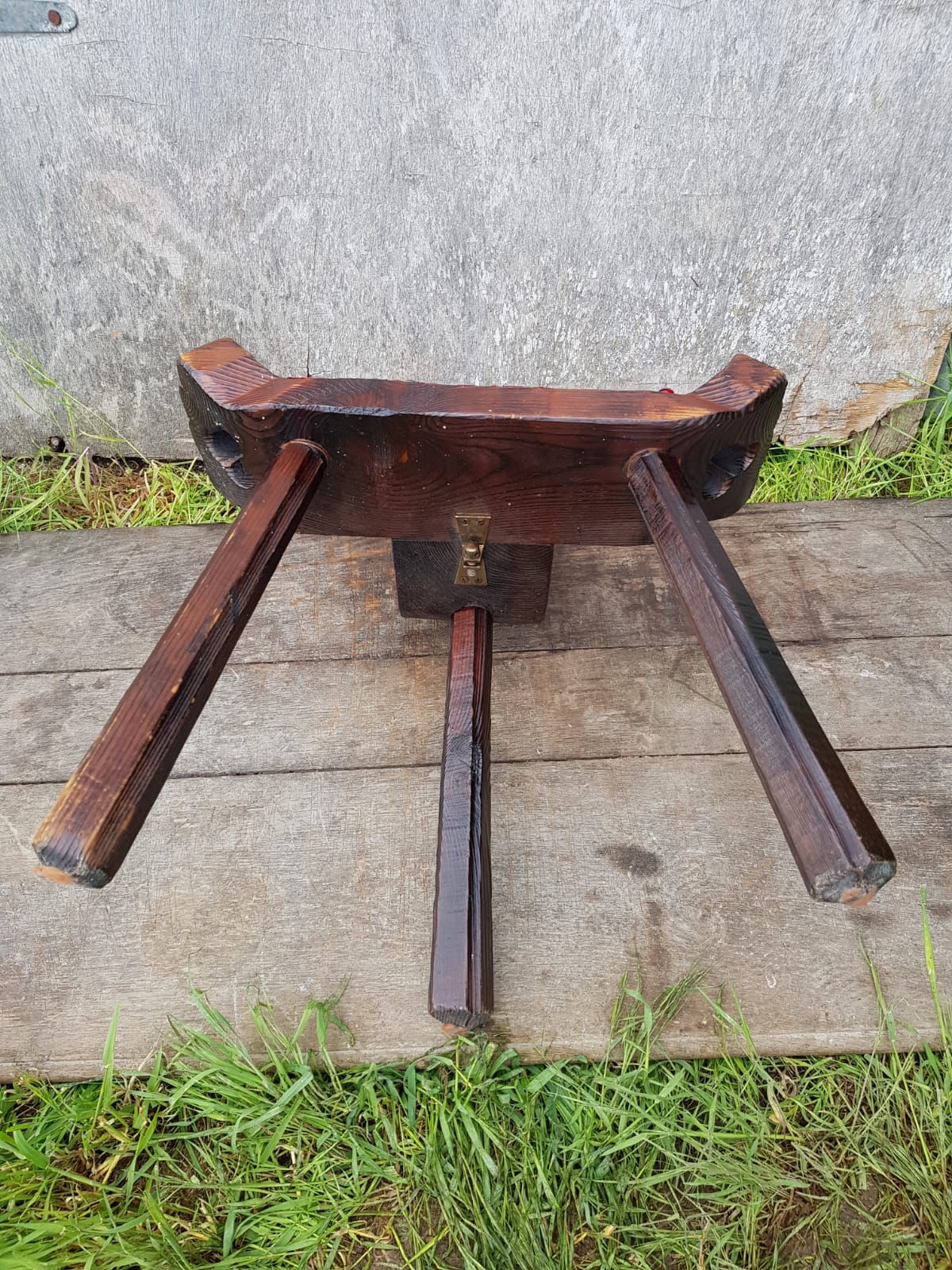 Brutalist chair feet tripodes carved wood