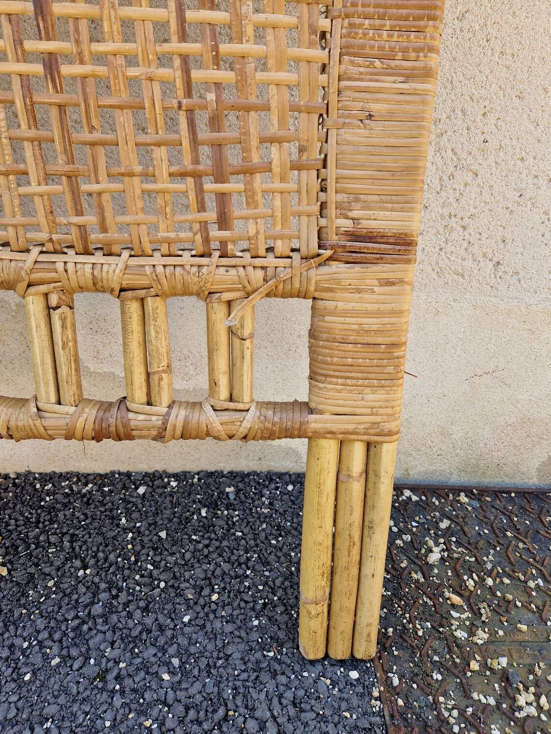 Rattan wicker headboard