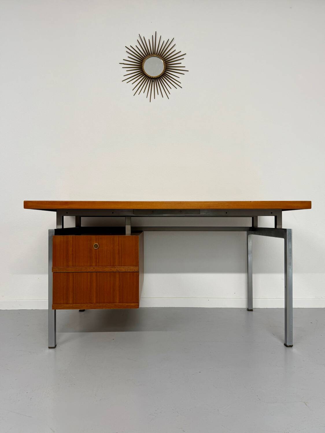 Teak and metal desk designed by George Frydman Efa 1960s vintage