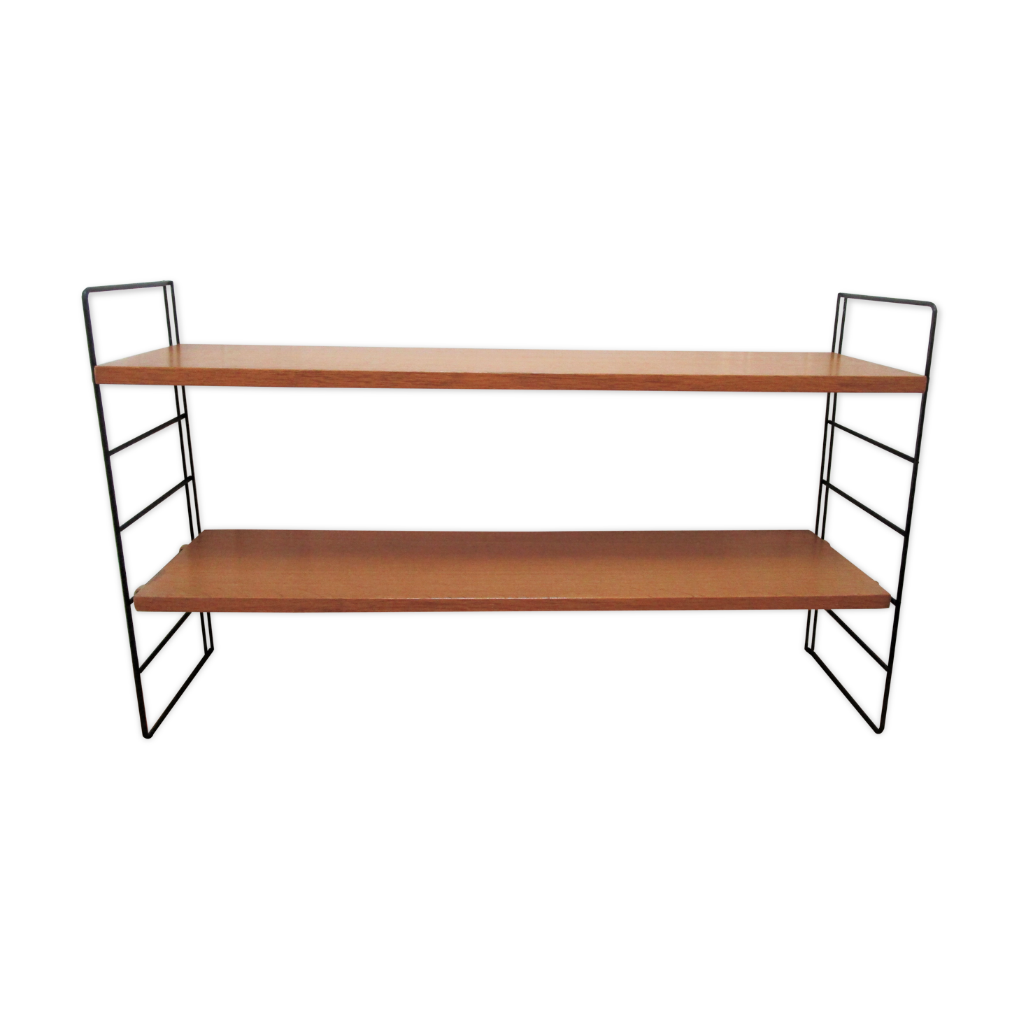 Étagère string bois métal vintage années 60 l 80 cm