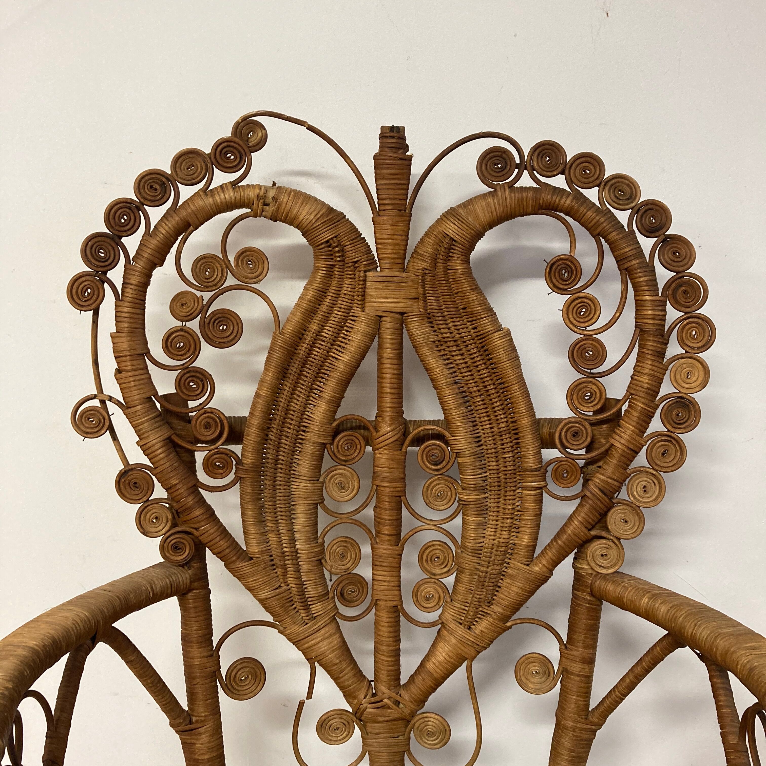 Peacock chair with armrests
