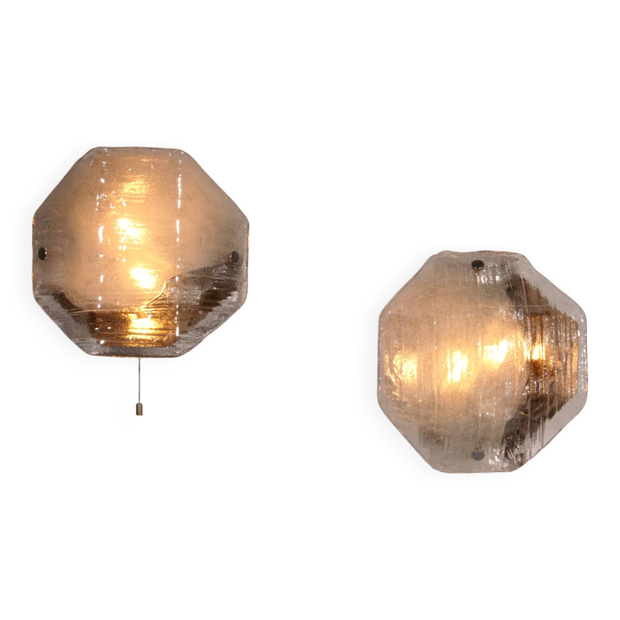 Rare large glass wall light by J.T. Kalmar, Austria, 1970s