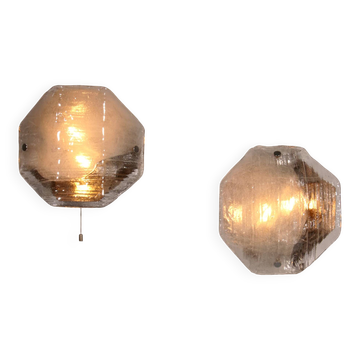 Rare large glass wall light by J.T. Kalmar, Austria, 1970s
