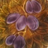Plate slip plums Sarreguemines early twentieth century