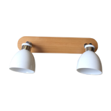 Vintage double metal and porcelain sconce