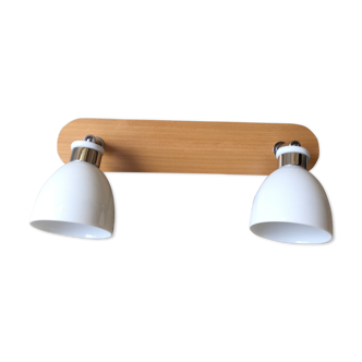 Vintage double metal and porcelain sconce