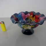 French multicoloured studio ceramic bowl from Vallauris, 1970s