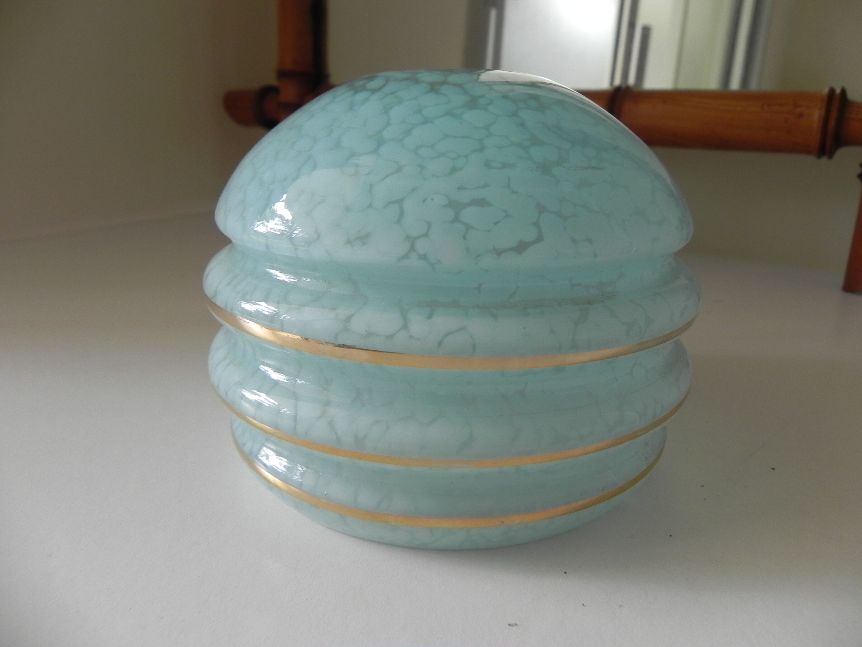 Blue clichy glass globe