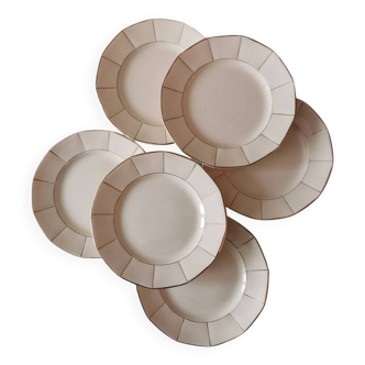 Set of 6 vintage Sarreguimines dessert plates