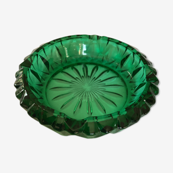 Ashtray in green color glass
