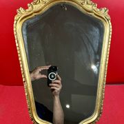 Baroque mirror in gilded wood and stucco in Louis XV style - 61 x 35 cm