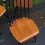 Lot of 3 chairs Fanett by Ilmari Tapiovaara 1960