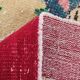 Ruby Red Vintage Floral Turkish Rug, Handmade Wool Carpet, 202x309 Cm