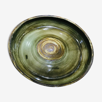 Round glazed sandstone dish