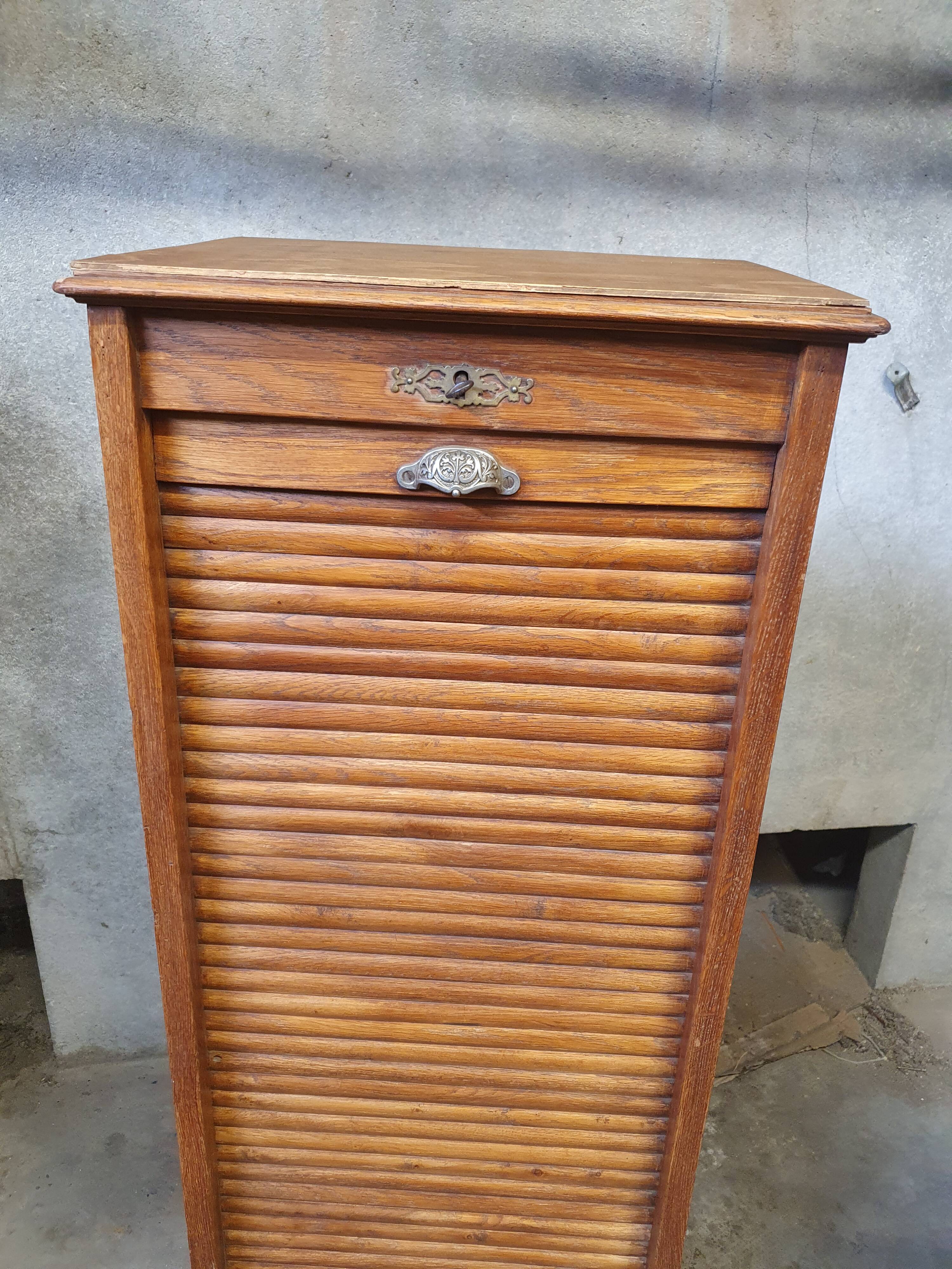 Antique curtain filing cabinet from the 50s