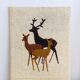 Vintage wool weaving deer family