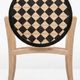 Commode cylindrique Art Déco bois de hêtre, Marqueterie Arlequin, 6 tiroirs