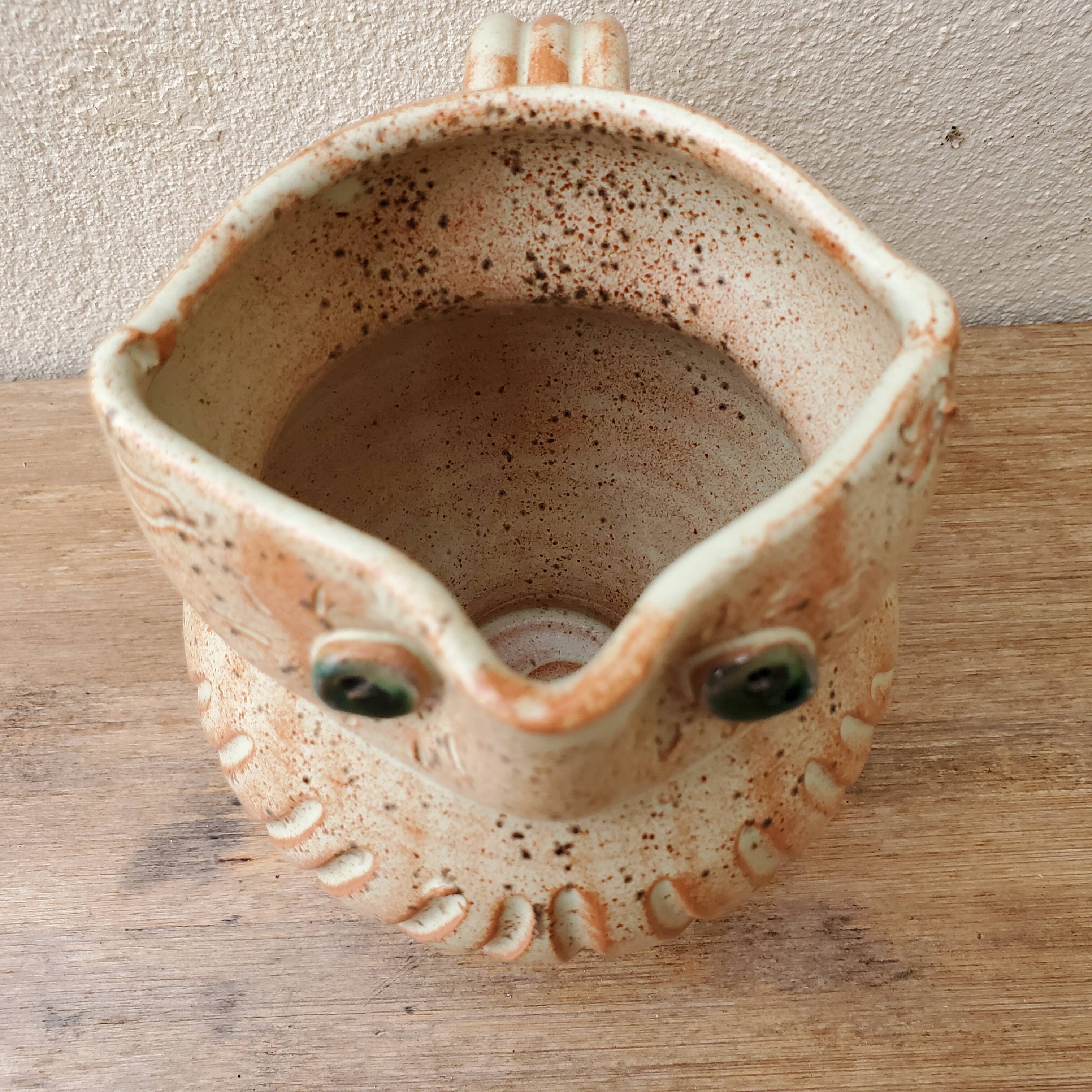 Pitcher owl terracotta vase