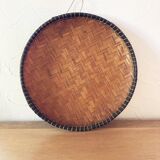 Bamboo and leather fruit basket