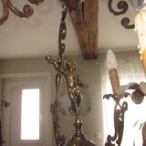 Bronze chandelier with angels