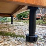 Rattan chest of drawers and vintage wood