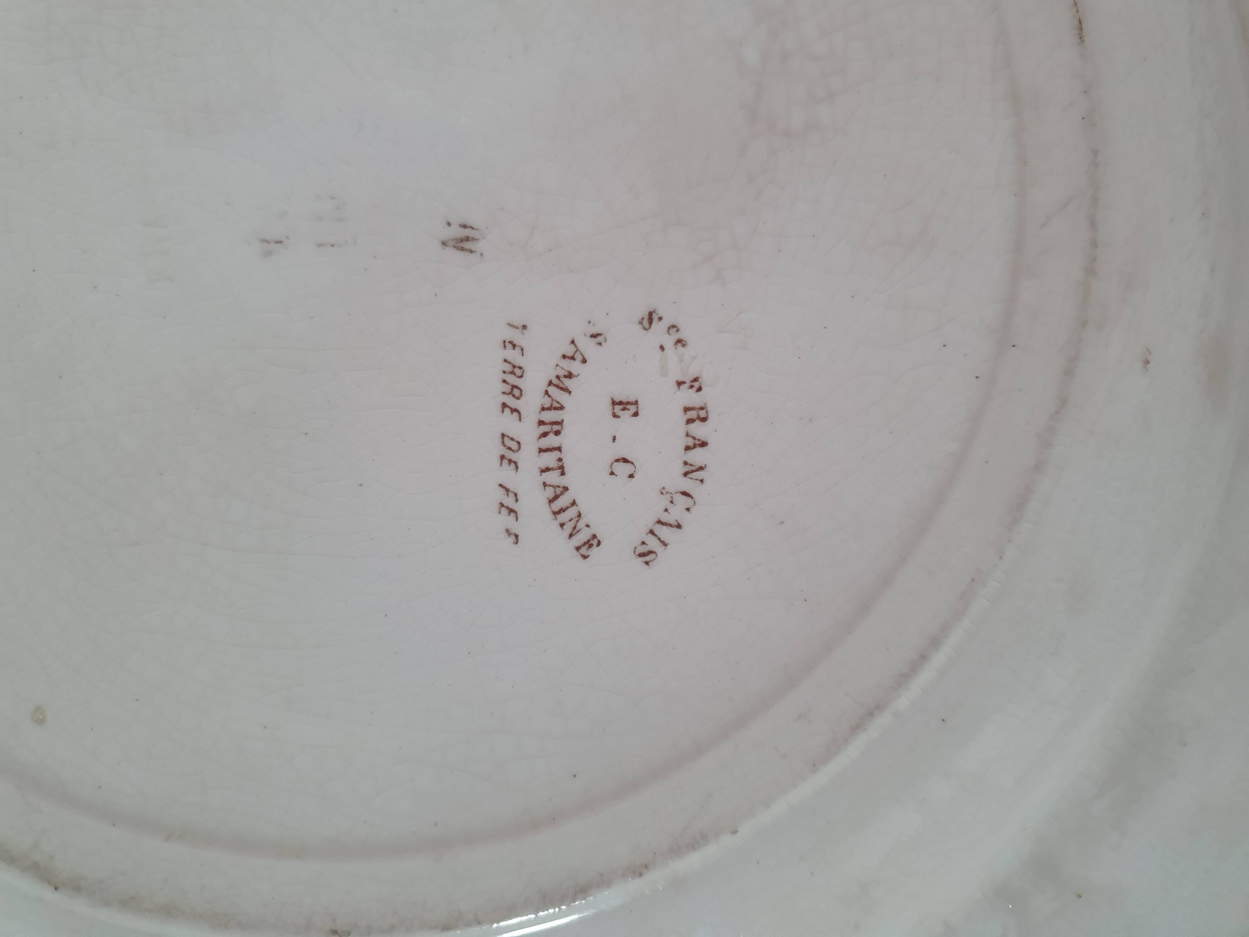 Set of dishes and gravy boat terre de feu ste francaise samaritaine