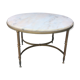 Table basse de style Louis XV laiton marbre de carare