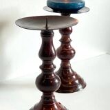 BOUGEOIRS Vintage Patinated Metal Candle Holders