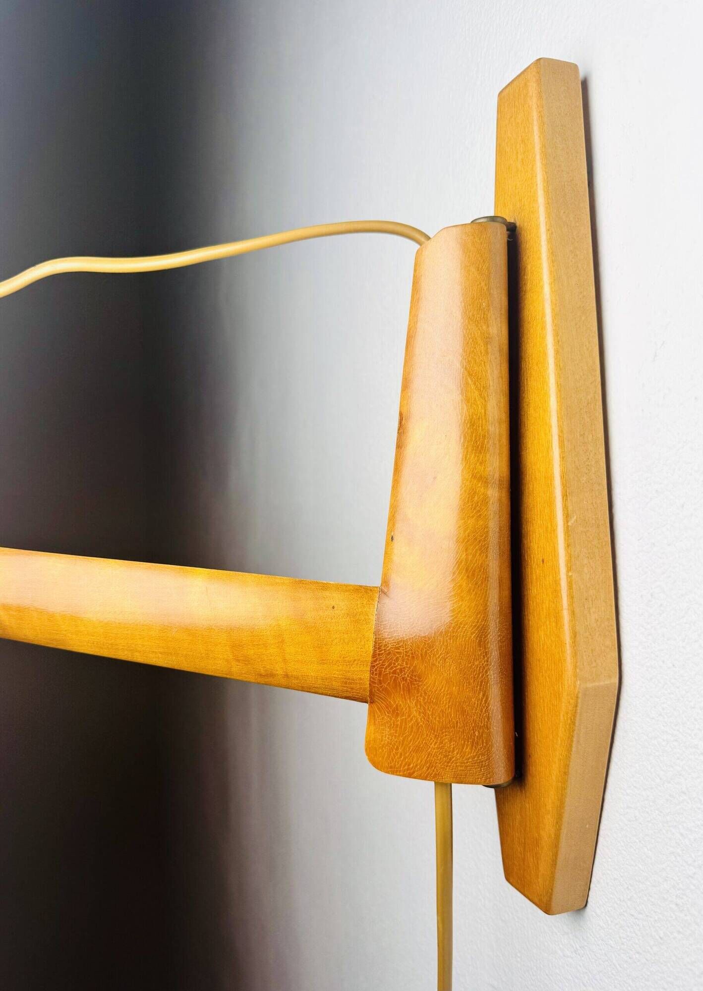 Large Rosewood Swivel-Arm Wall Lamp, Sweden 1950S