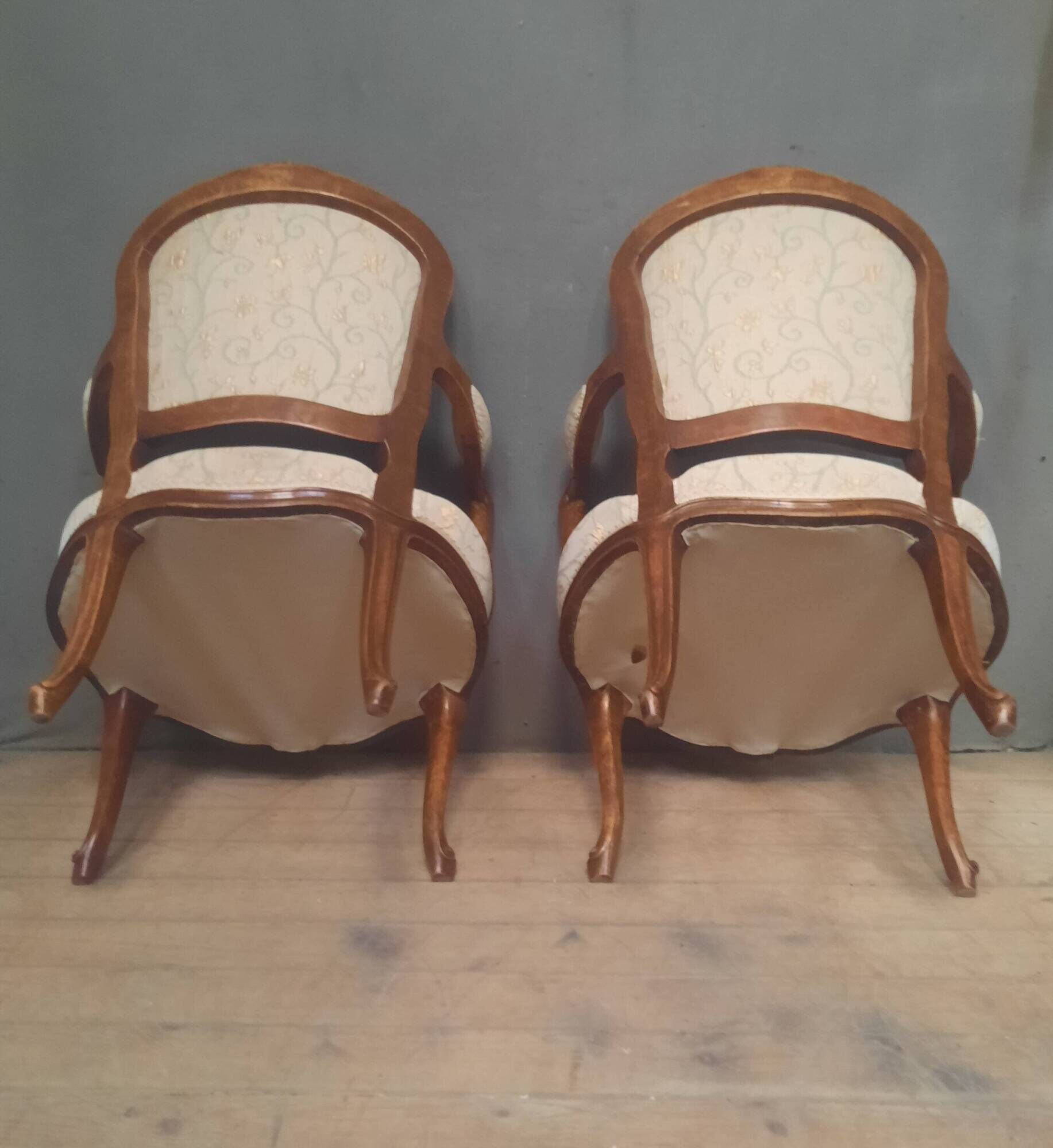 Pair of Louis XVI style armchairs