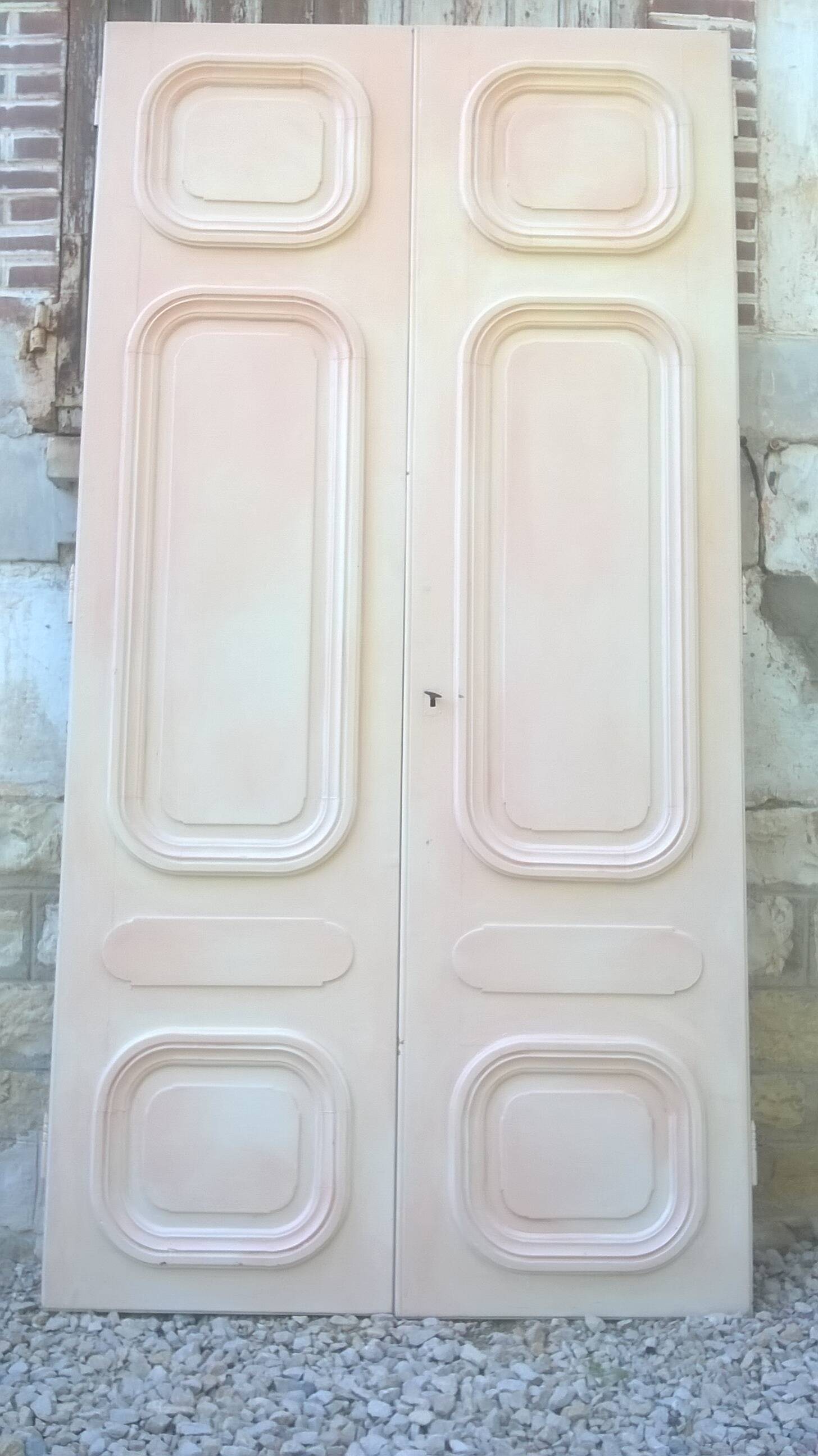 Set of large double doors for old molded cupboards