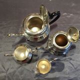 Coffee and the service in silver metal flagship