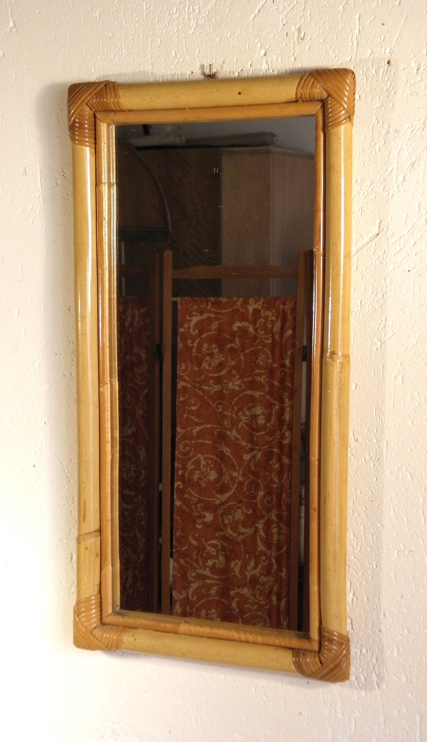 Rattan frame mirror 61 x 31 cm