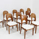 Vintage Danish dining chairs by Niels Koefoed solid teak, set of 10