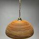 Italian Gilt Brass Rattan Bamboo Wicker Pendant, 1970s