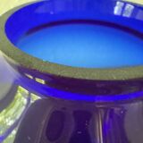 Vase verre soufflé cobalt Art Déco