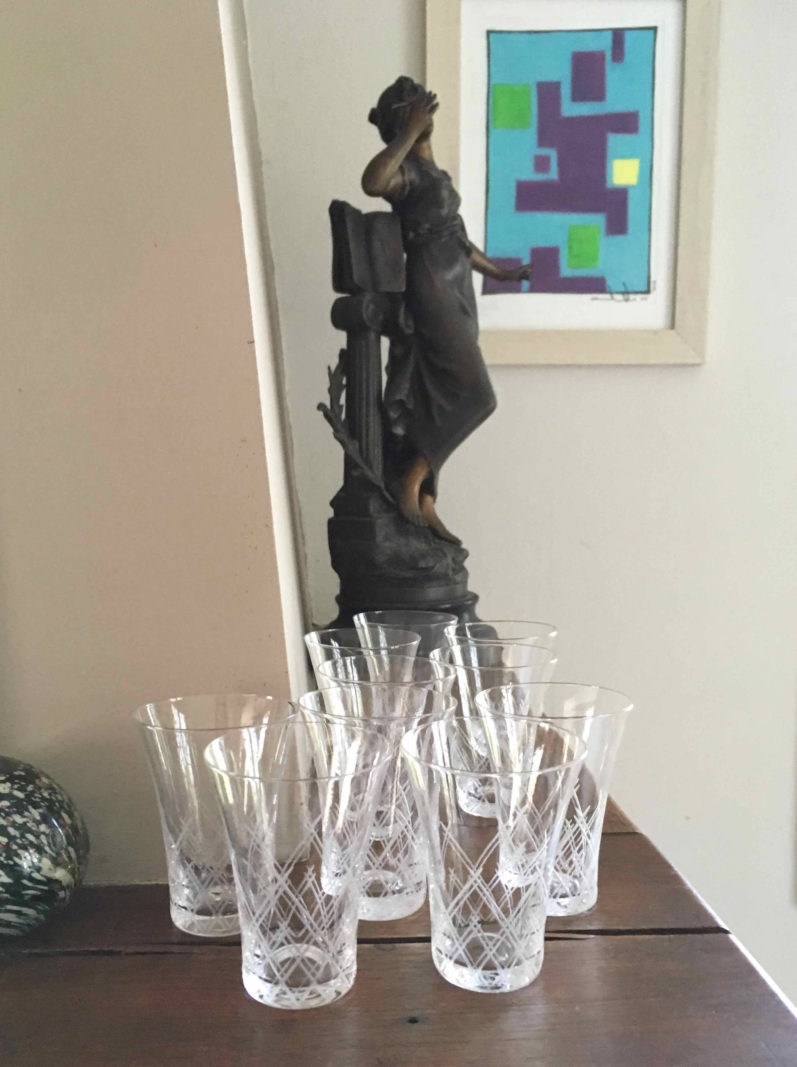 10 old alcohol goblets