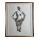 Original ink and wash drawing, framed, 38 x 44 cm